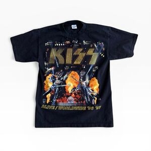 Vintage 1996 KISS Alive Worldwide Tour T-Shirt Mens Large Murina Band Tee 90s